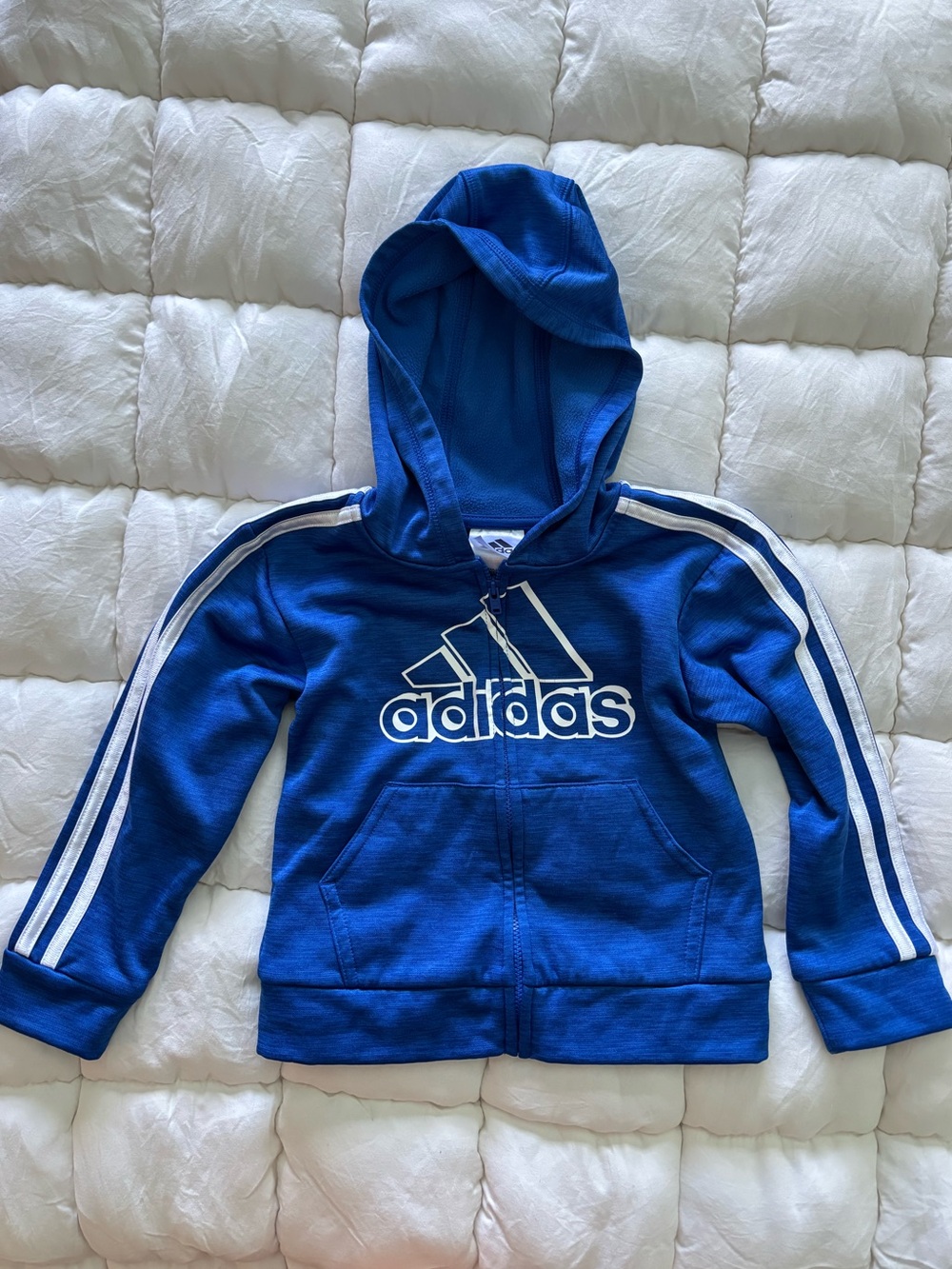 Adidas Toddler Boys Classic Track Jacket Size 3T Blue & White Tricot Top